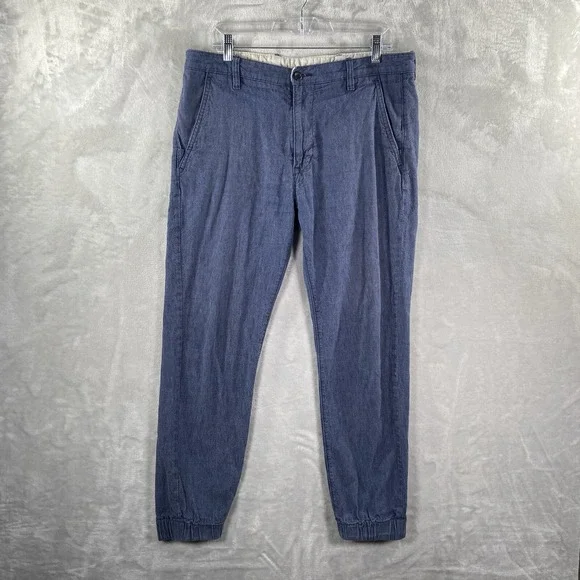 Levi's Jogger Pants Mens 36x27 Linen Blend Cotton Tapered Stretch Lightweight