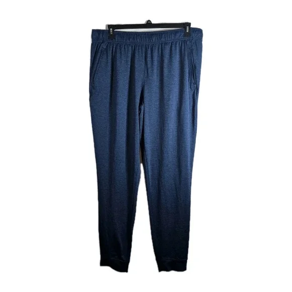 Glacier Men's Performance tapper leg Jogger pants Wicking Zipper Pocket Blue XL‎