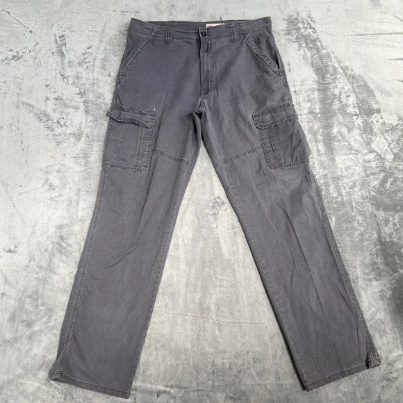 Wrangler Relaxed Fit‎ Cargo Pants Men's Size 34x34 Gray Work Pants