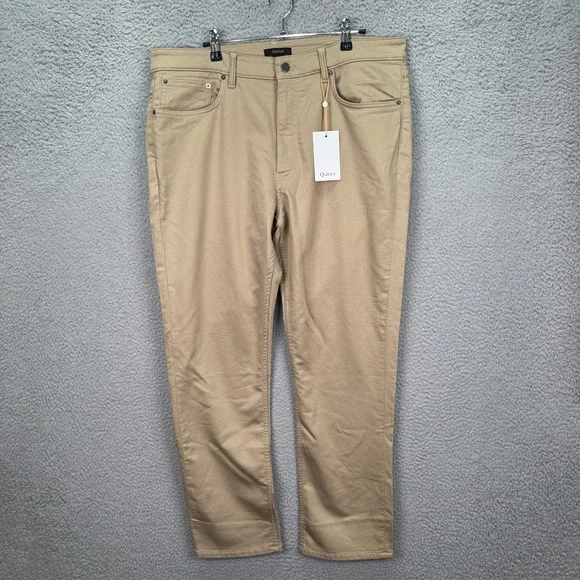 Quince‎ Pants Men 36x30 Beige Comfort Stretch Traveler 5 Pocket Slim Office Prep