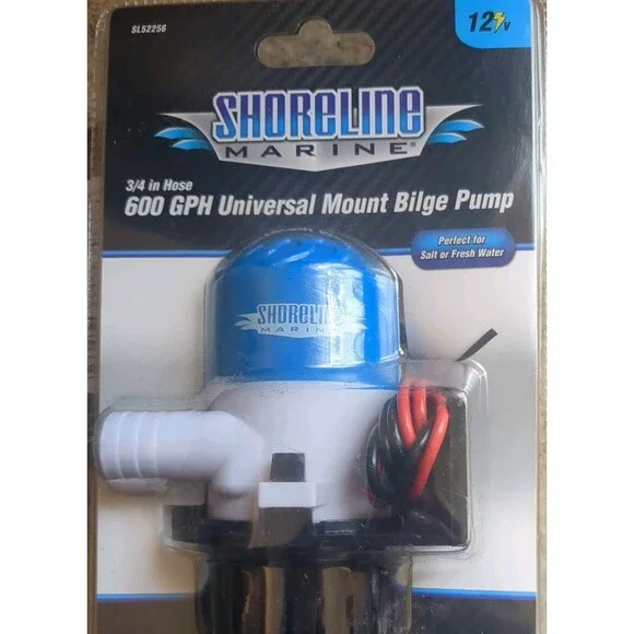 New Marine 600 GPH  Bilge Pump universal Mount  12V 3 amp 3/4
