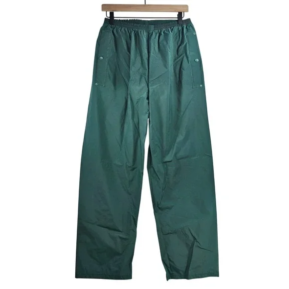 Columbia Sportswear PVC Nylon Windbreaker Snap Pants Green‎ Men's Size S