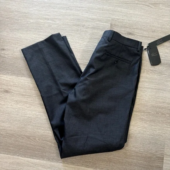 NWT Greg Norman Charcoal‎ P4LM10 Slim Fit Flat Front Dress Pants Men's 34 x 34