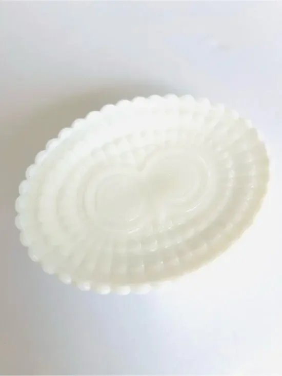 Vintage Owl Pedastal Soap Dish White Hobnail Glass Oval Decorative Whimsical