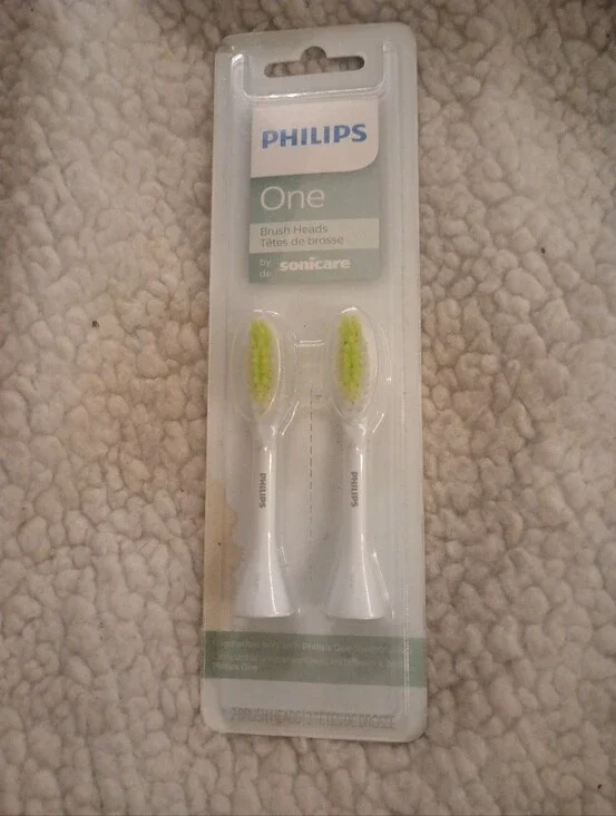 Philips White Replacement Brush Heads with Green Bristles — 2 Pack