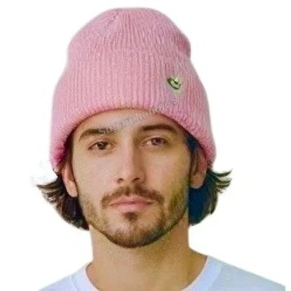 Unisex‎ Winter Cozy Warm Pink Beanie Hat Knit Machine Washable Acrylic Outdoor