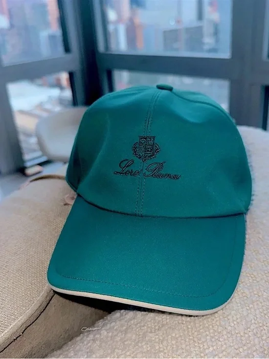 Loro Piana Teal Baseball Cap with Black Embroidery