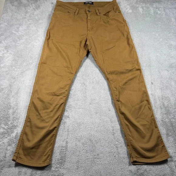 DU/ER N2X Relaxed Taper Pants Mens 34x30 Brown Stretch Performance