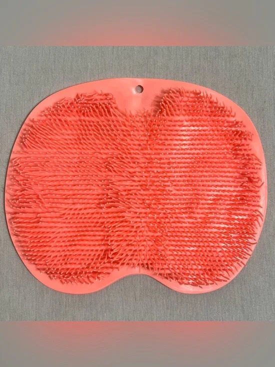 Silicone Shower Foot and Back Scrubber Mat - Coral Pink