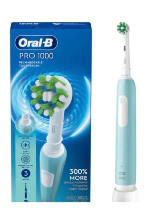 Oral b Pro 1000 Rechargeable Electric Toothbrush, Turquoise