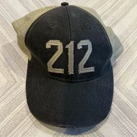 Cotton Mule Grey Distressed 212 Adjustable Trucker Hat