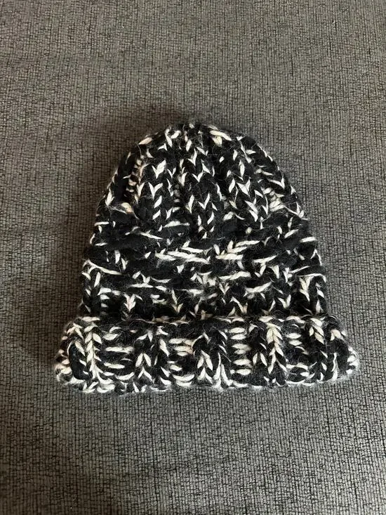 Eugenia Kim Chunky Knit Wool Baby Alpaca Beanie Black Ivory One Size