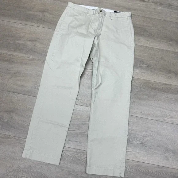 Polo Ralph‎ Lauren Khaki Beige Straight Fit Pants Men's Sz 36x32 Preppy