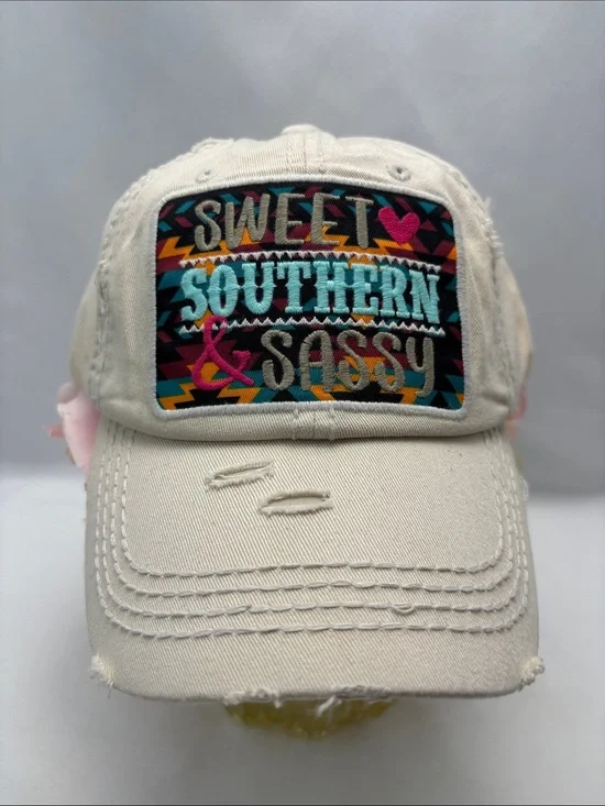 KBETHOS Women’s Vintage Style‎ Cream Baseball Cap with Pastel Floral Accent