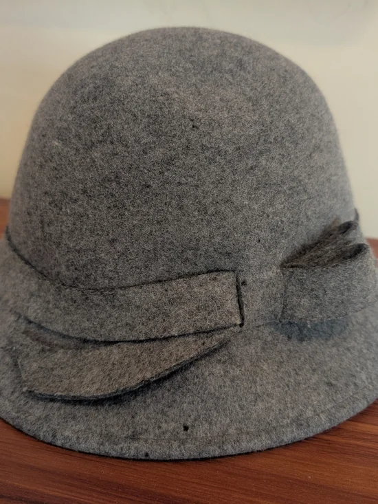 Classic Grey Wool Cloche Hat