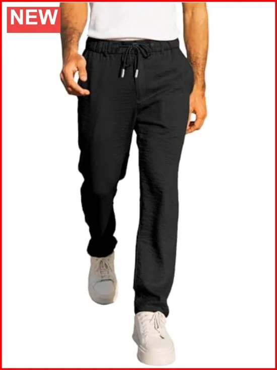 Men's Casual Drawstring Joggers Elastic Waist Lightweight Pants with Pockets