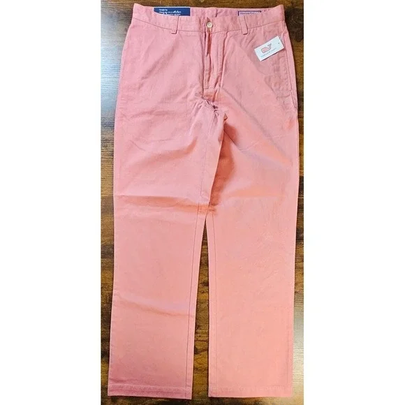 Vineyard Vines Twill Club Pants Mens Size 32x32 Rhubarb Casual‎ Flat Front NWT