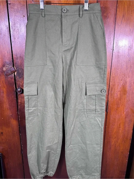 Lepunuo Cargo Jogger Pants Olive Green High Rise Utility NWT Women’s Medium