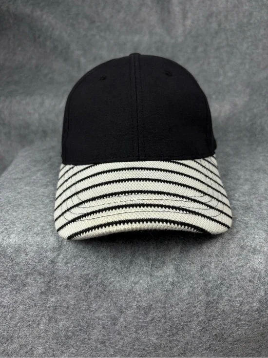 Vince Camuto Black Striped Brim Adjustable Baseball Cap One Size