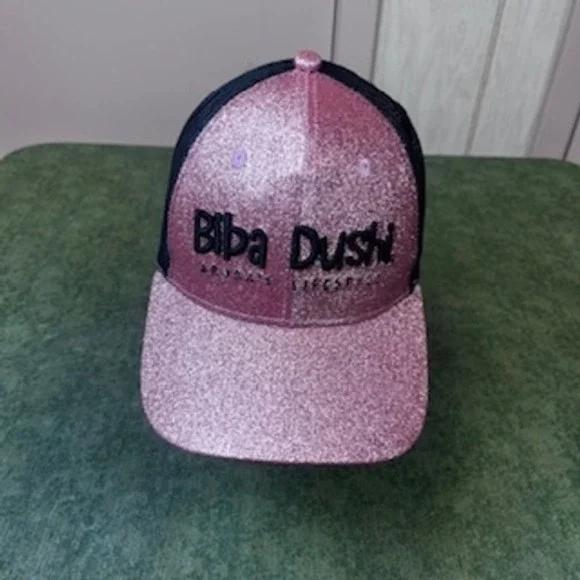 Biba Dushi Glitter Trucker Hat Pink Black‎ Mesh Snapback Youth Adult