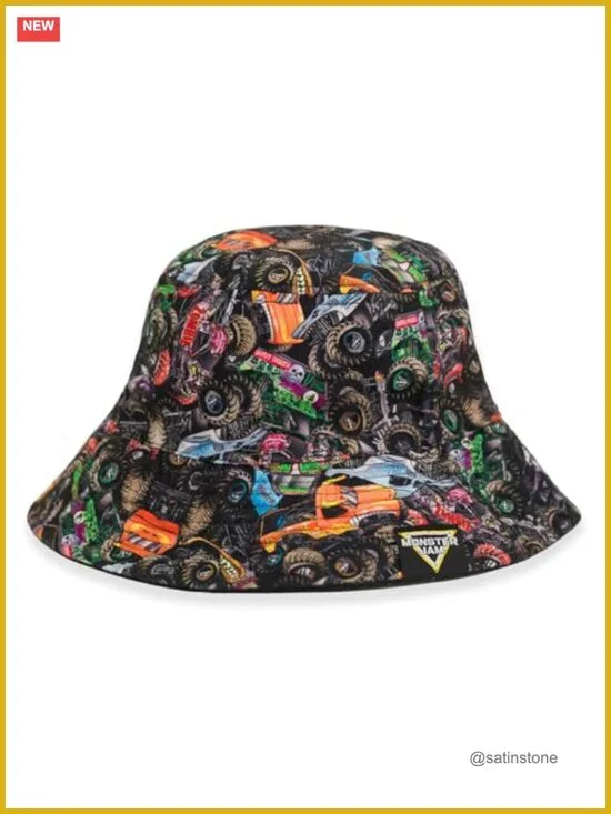 Officially Licensed Monster Jam Bucket Sun Hat One Size