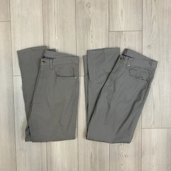 Lot Of 2 Mens Footjoy Straight‎ Leg Grays Pants 33x32 Pockets