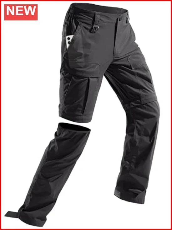Men Hiking Convertible Pants Waterproof Quick Dry Zip Off Cargo Fishing Pants