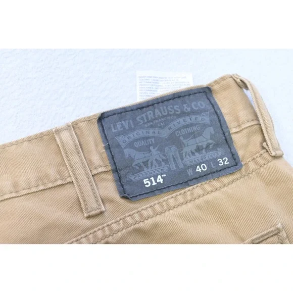 Levi's 514 Straight Fit Pants Mens‎ 40x32 Tan Cotton Twill Casual Excellent