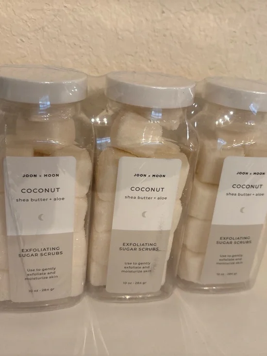 3 Pack - Joon X Moon Sugar Cube Scrubs 10 Oz New  - Coconut Shea Butter + Aloe
