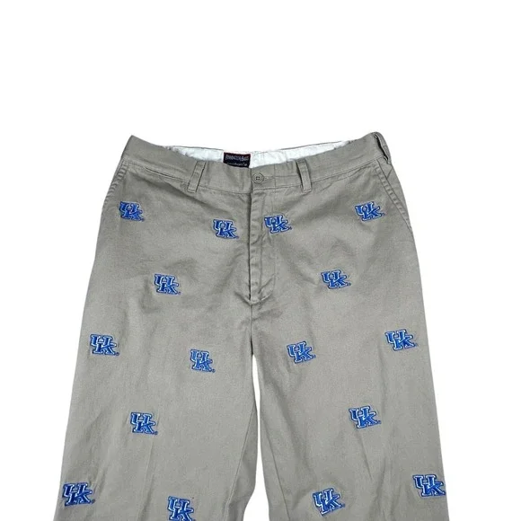 Pennington Bailes Mens Khaki Kentucky Wildcats Embroidered Stadium Pants Sz 33‎