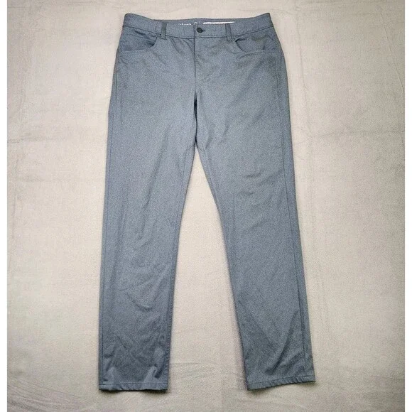 Johnnie-O Prep-Formance Pants Men's 33x30 Gray Blue‎ Tapered Chino Stretch Golf