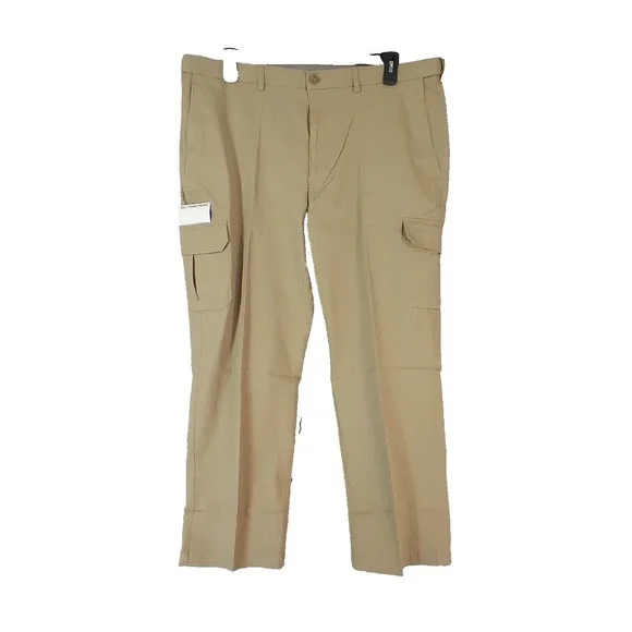 Haggar Cargo Pants men's 42 x 30 Khaki Tan Beige Comfort Waist Flex Stretch NEW