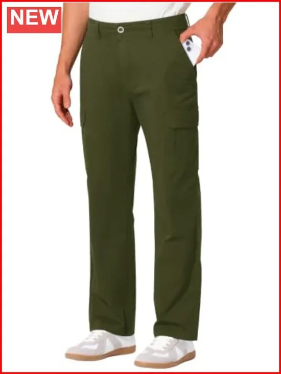 Men's Cargo Pants Relaxed Fit Stretch Tactical Pants with 6 Pockets
