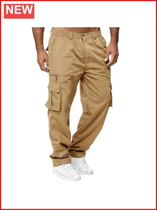Cargo Pants Cotton Jogger Multi Pockets Outdoor Hiking Work Sweatpants