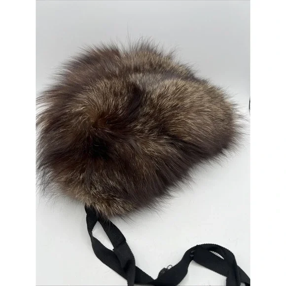 Cecile New York Original Vintage Fur‎ Hat Bonnet Raccoon Warm Cozy