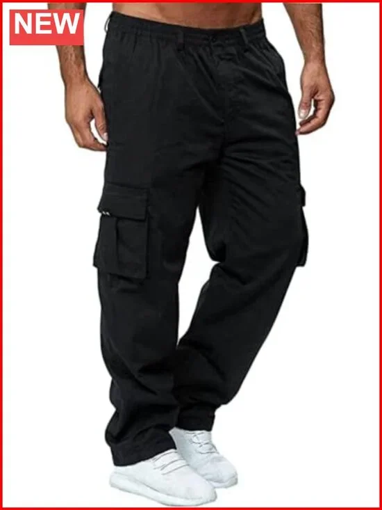 Cargo Pants with Pockets Cotton Hiking Sweatpants Athletic Jogger Relaxed Fit