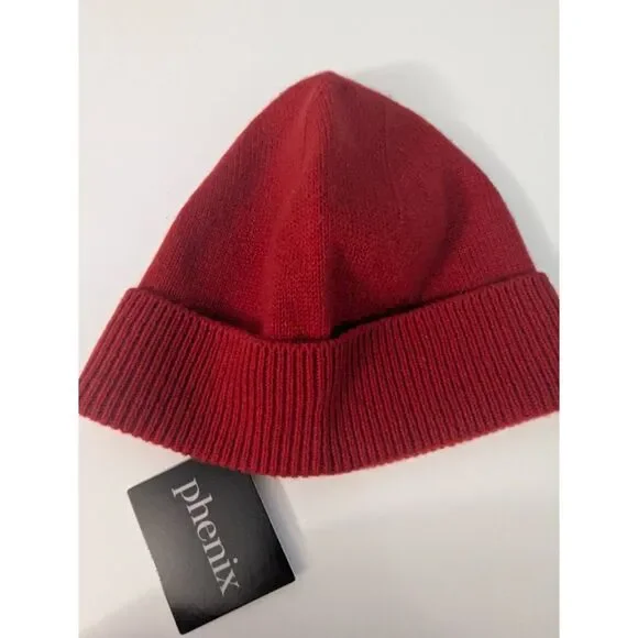 NWT Cashmere Beanie Cap Hat red Women