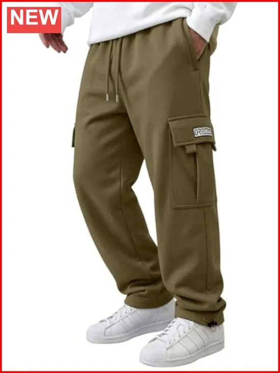 Men's Cargo Sweatpants Joggers with 6 Pockets Cotton Polyester