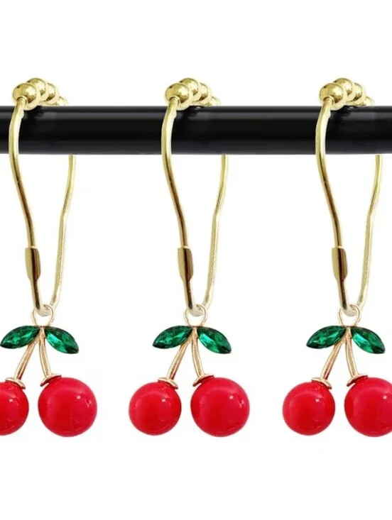 Vanderbilt Home Whimsical Cherries 12-PC Fashion Shower Hooks