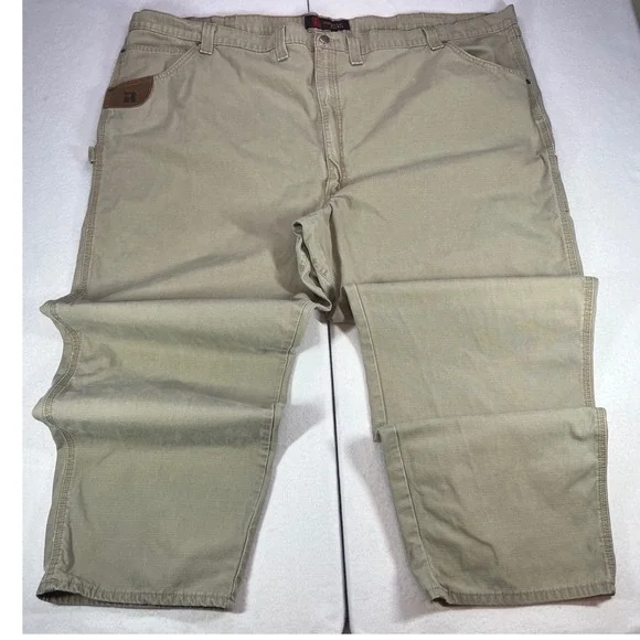 Wrangler Riggs Workwear Pants Khaki Ripstop Carpenter Utility Gorpcore 55x32