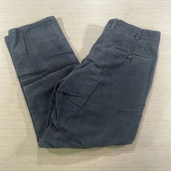 JB Britches Torino Corduroy Pants‎ Men 34R Charcoal Made In Italy Old Money