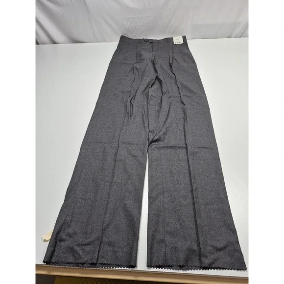 VTG Loro Piana Dress Pants Mens 32x35 Gray Wool Super 100s Pleated Unhemmed NWT