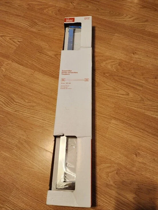 Project Source Seton 24 inch Chrome Towel Bar Bathroom Concealed Mounting