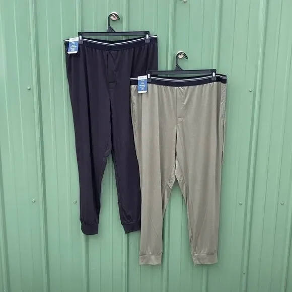 Soft Lightweight Jogger Elastic Waist Pajama Sleep Lounge 2-Pack Pant Size XL