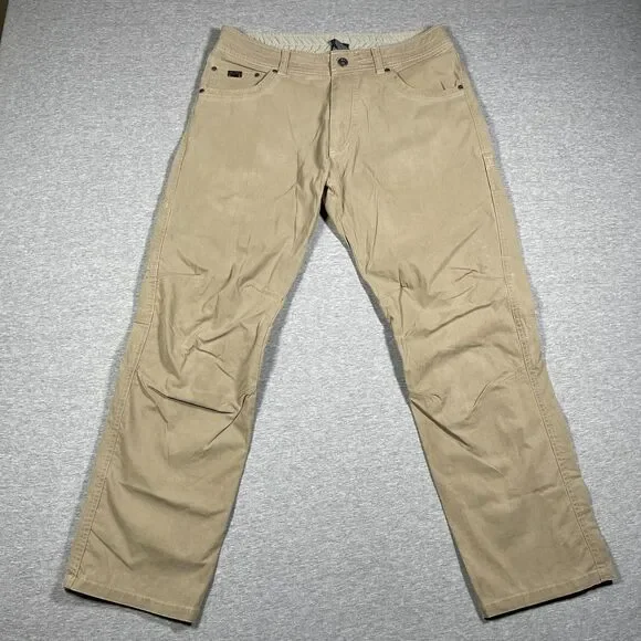 Kuhl Revolvr Carpenter Pants Mens 34x30 Beige Cotton Nylon Spandex Workwear