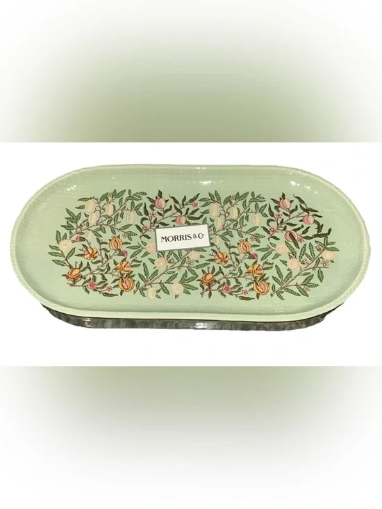 MORRIS & CO. Green Floral Fruit Burlap-Look Heavy 12.5