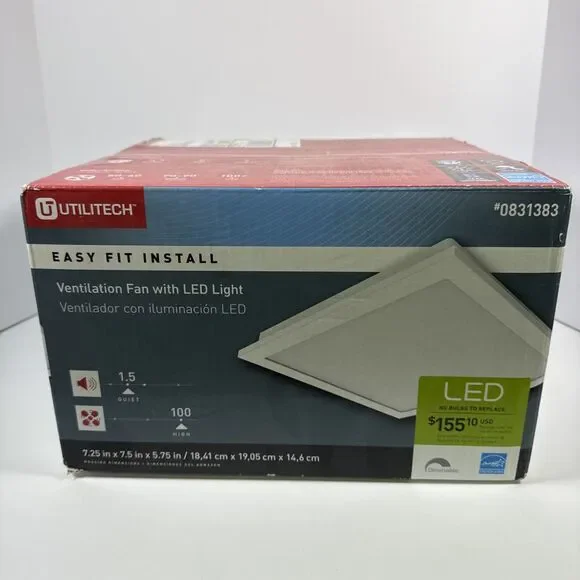 Utilitech Ventilation fan 1.5-Sone 100-CFM with LED Light