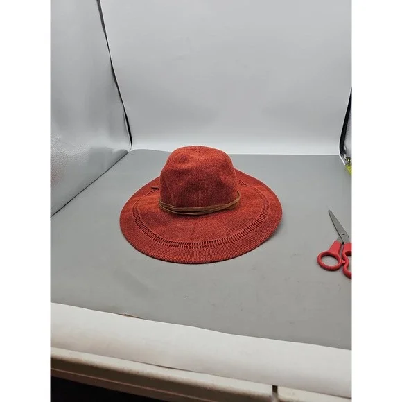 WYETH‎ Woven Straw Bucket Hat Sunhat Oarnge One Size