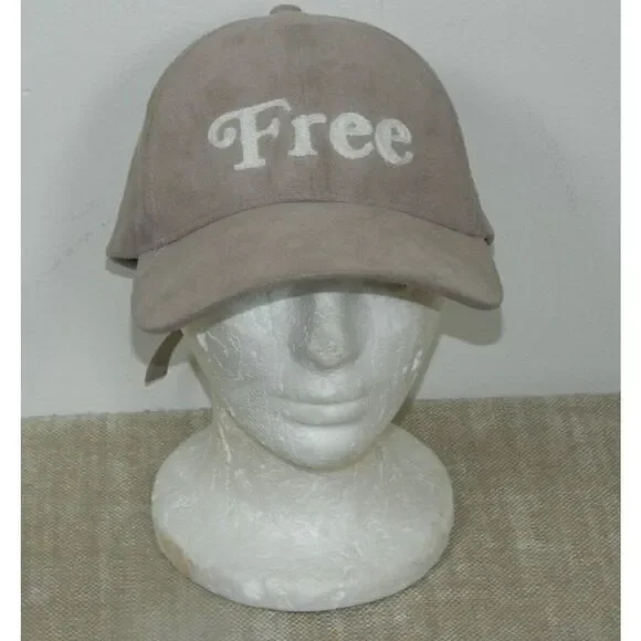 Wilfred Free Baseball‎ Cap One Size Unisex Beige Faux Suede Free Adjustable