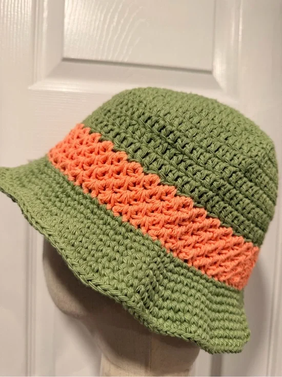 Handmade Crochet Bucket Hat 100% Cotton Lightweight Packable Festival Boho Beach
